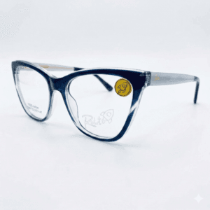 Armação de Óculos Feminino Rocket Gatinho - Azul Degradê com Hastes Luxo