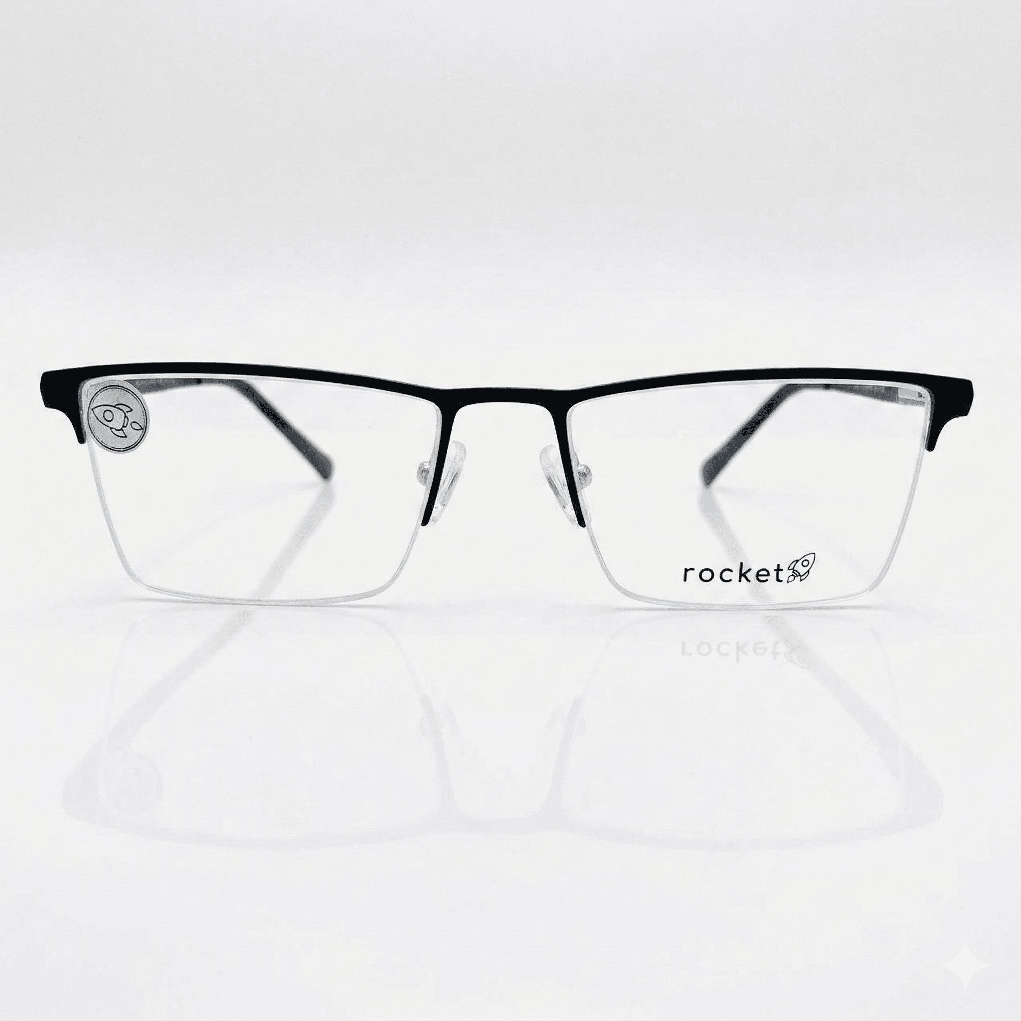 Armação de Óculos Masculina Rocket Estilo Executivo - Preto Fosco (Fio de Nylon)