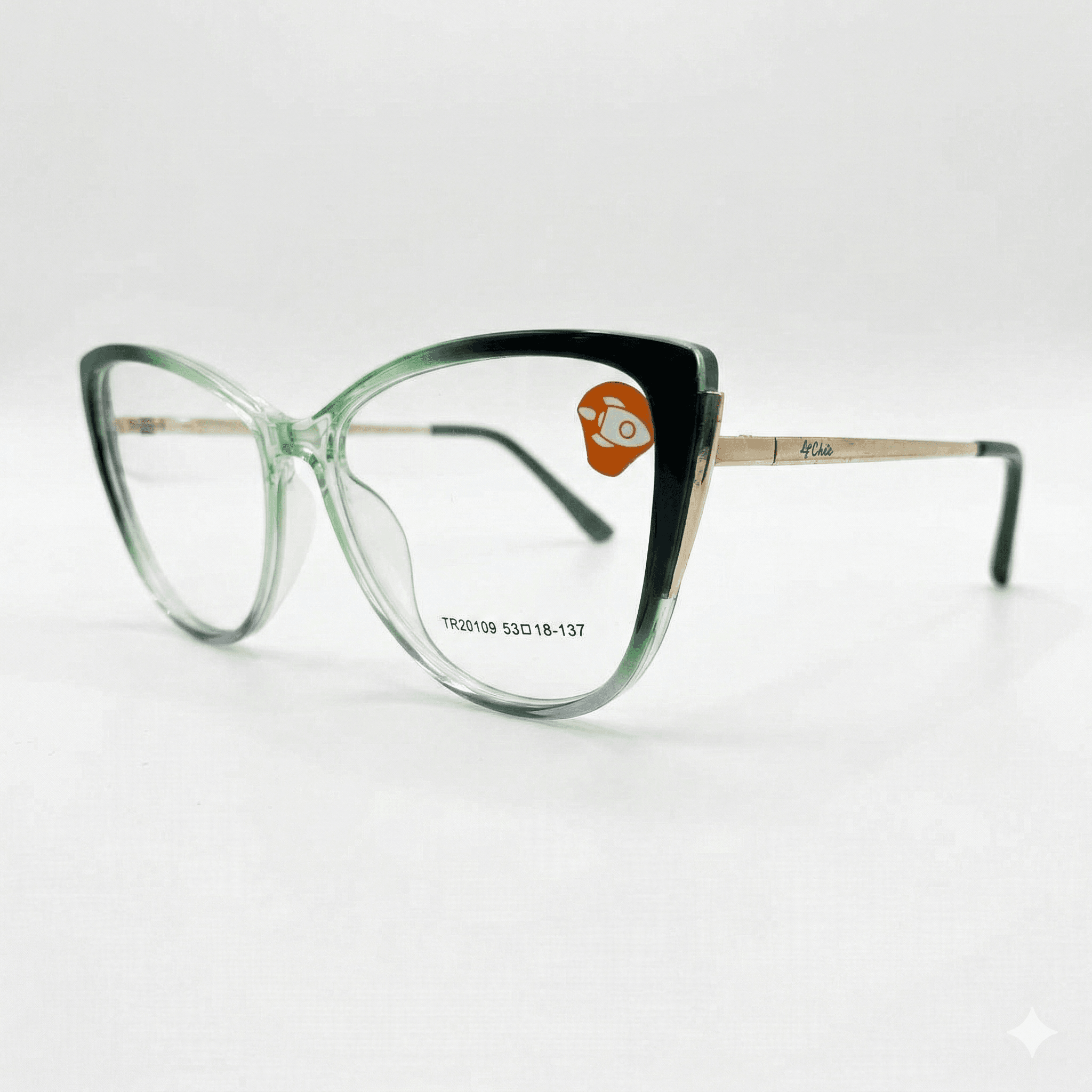 Armação de Óculos Feminino Rocket TR20109 - Degradê Verde Cristal - Imagem 2