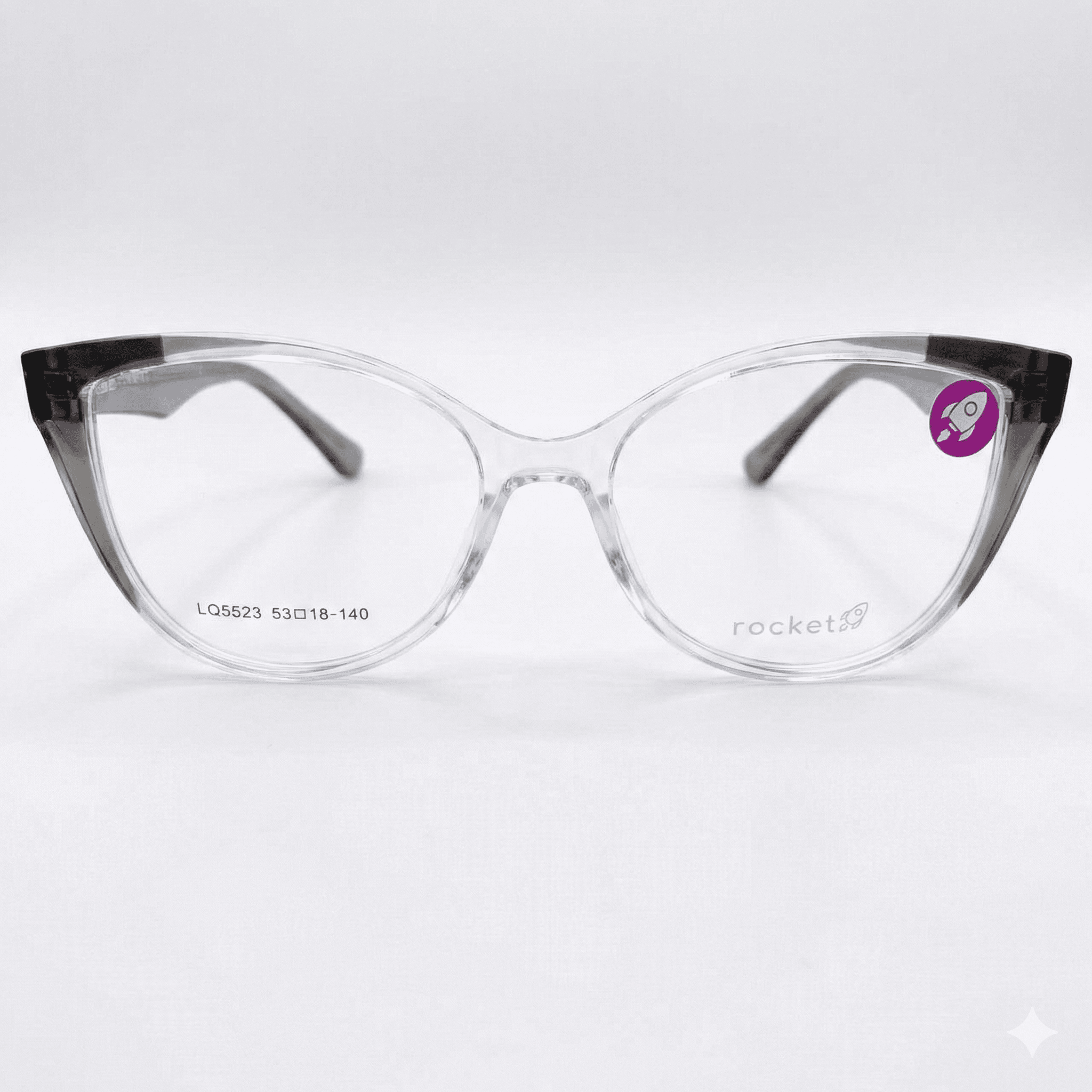 Armação de Óculos Feminino Rocket Style - Cinza Translúcido Moderno