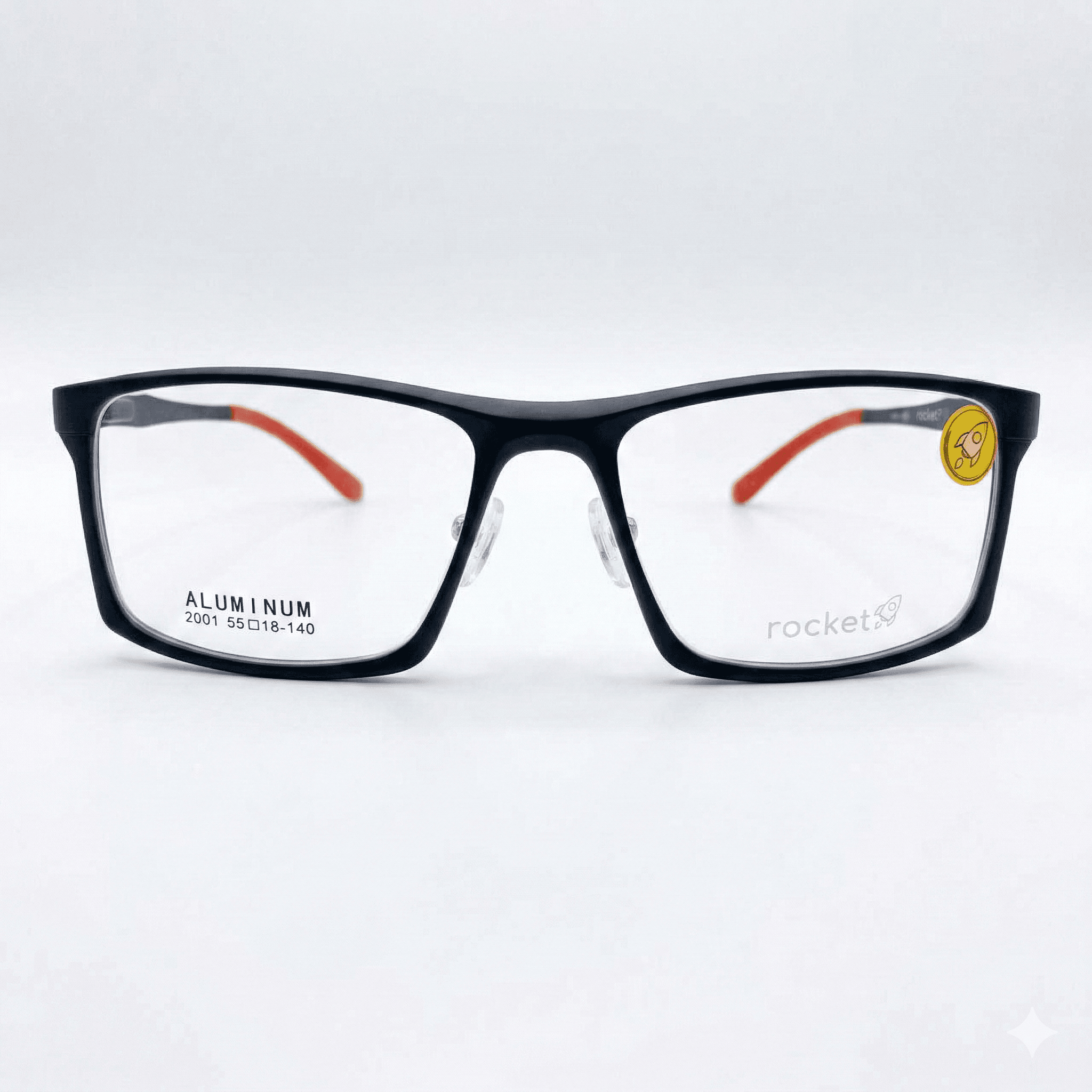 Armação de Óculos Rocket 2001 C2 - Aluminum Black & Red