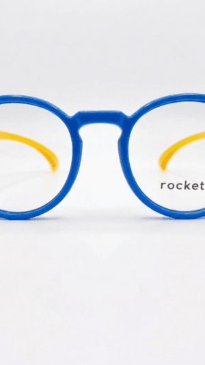 Armação de Óculos Infantil Rocket Kids Flex - Azul e Amarelo Vibrante
