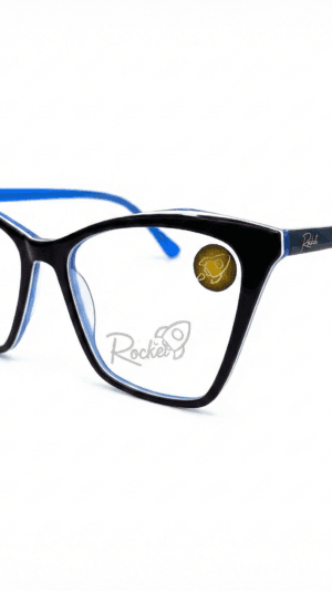 Armação de Óculos Feminino Rocket Fashion - Azul Royal Translúcido