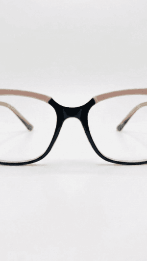 Armação de Óculos Infantil Rocket Mini Diva - Bicolor Nude e Preto com Gold