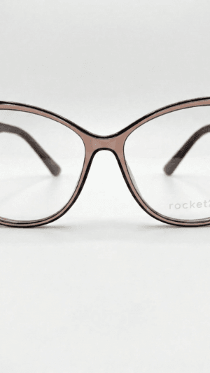 Armação de Óculos Feminino Rocket Gatinho - Marrom com Rosa Delicado