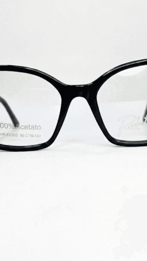 Armação de Óculos Feminina Rocket Cat-Eye - Preto com Interior Amarelo Vibrante