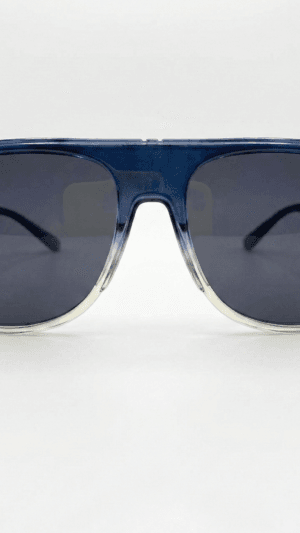 Óculos de Sol Rocket Aviador Moderno - Degradê Azul e Amarelo (Polarizado)