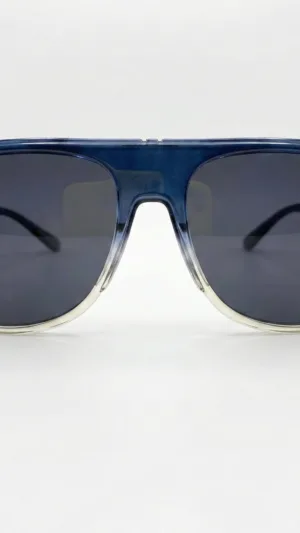 Óculos de Sol Rocket Aviador Moderno - Degradê Azul e Amarelo (Polarizado)