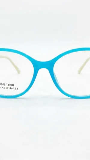 Armação Infantil Rocket TR90 Flex - Azul Turquesa com Hastes Pastel e Gold