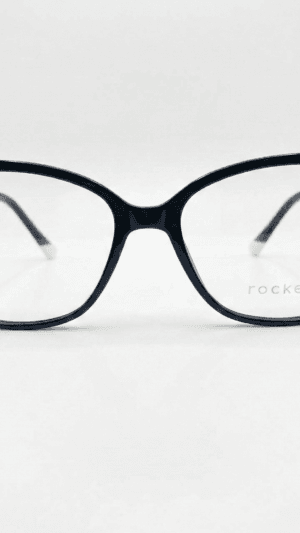 Armação de Óculos Feminino Rocket Gatinho - Preto com Detalhes em Pink e Branco