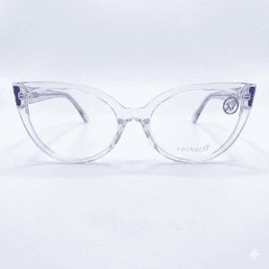 Armação de Óculos Feminino Rocket Crystal - Transparente Total com Brilho Silver
