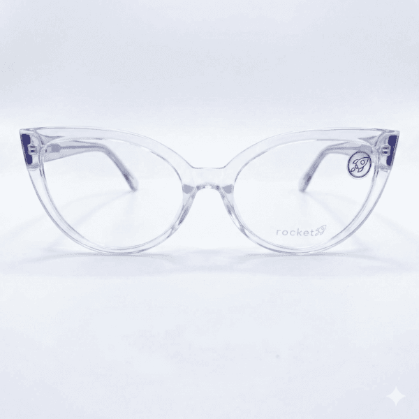 Armação de Óculos Feminino Rocket Crystal - Transparente Total com Brilho Silver