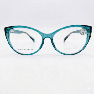 Armação de Óculos Feminino Rocket Gatinho - Turquesa com Detalhe Oncinha