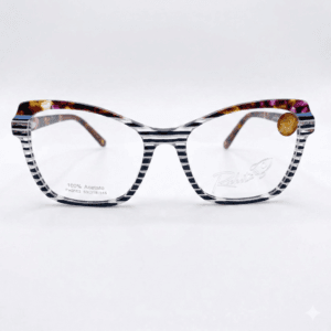 Armação de Óculos Feminino Rocket Gatinho - Oncinha com Destaque Dourado