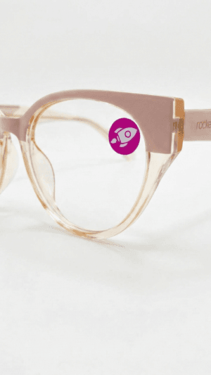 Armação de Óculos Feminino Rocket Gatinho - Marrom com Rose Gold