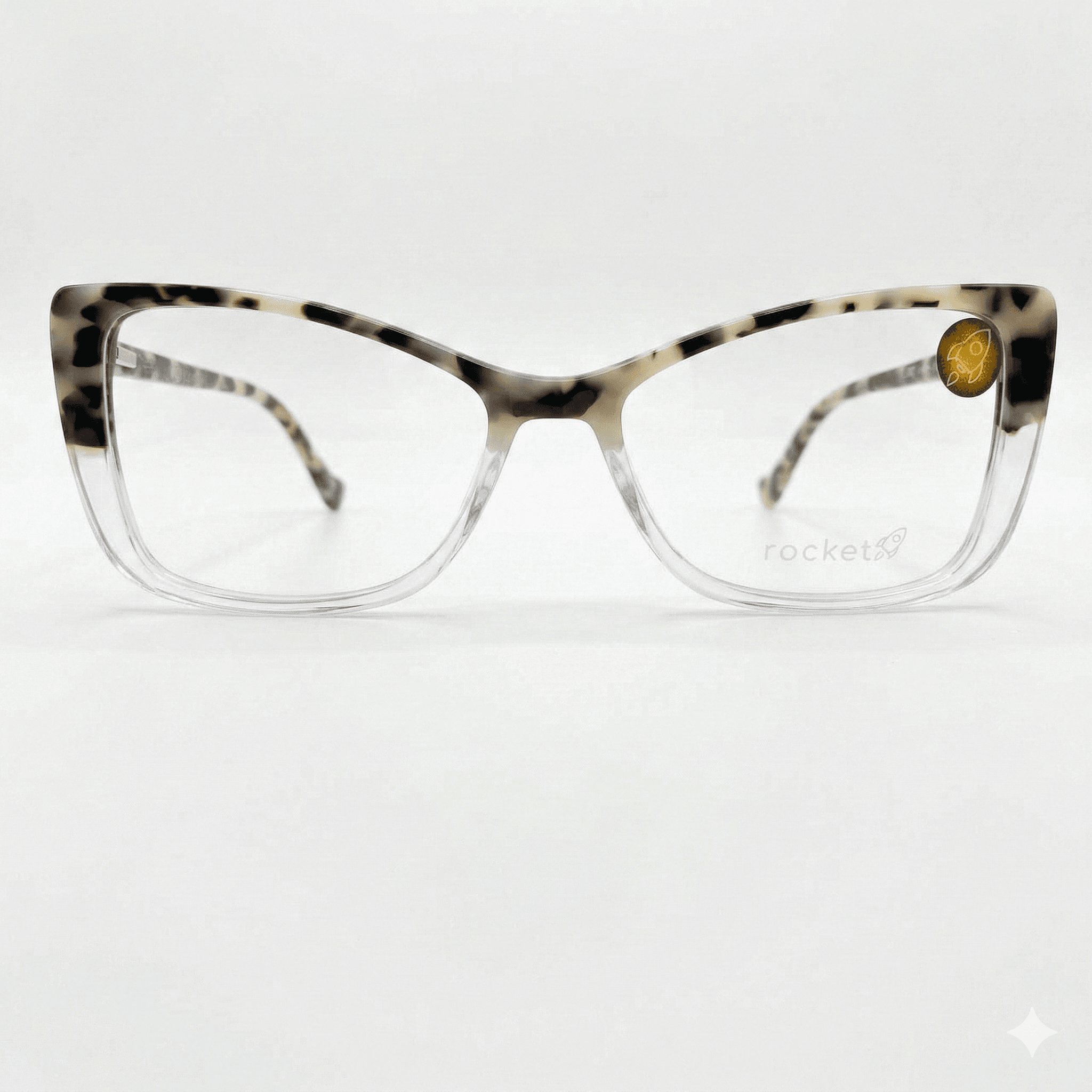 Armação de Óculos Feminino Rocket Gatinho - Mesclado com Transparente