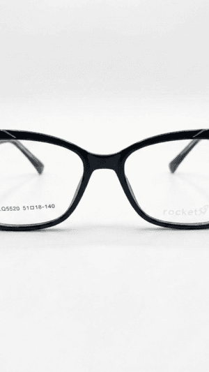 Armação de Óculos Feminino Rocket Elegance - Preto Brilhante Clássico