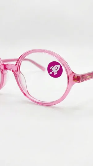 Armação de Óculos Infantil Rocket Kids - Redondinho Rosa Cristal
